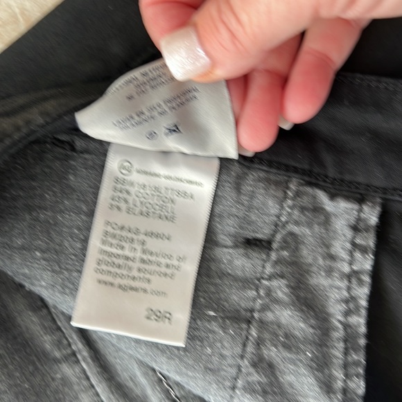AG Jeans Caden Tailored Trouser Leatherette Jean {Ltt Lt Super Black} 29